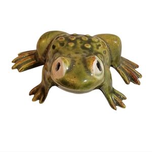 Vintage Handmade Small Art Pottery Frog Figurine